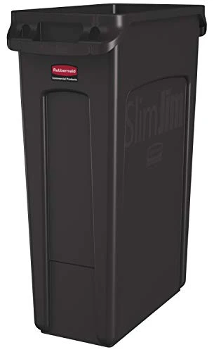 Rubbermaid Commercial Products Slim Jim Plastic Rectangular Recycling Bin With Venting Channels, 23 Gallon, Blue Recycling (FG354007BLUE) 11 Rubbermaid Commercial Products Slim Jim Plastic Rectangular Recycling Bin With Venting Channels, 23 Gallon, Blue Recycling (FG354007BLUE) - Image 11