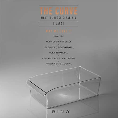 | Plastic Storage Bins, X-Large | THE CURVE COLLECTION | Multi-Use Organizer Bins | Built-In Handle | BPA-Free | Pantry Organization | Home Organization | Fridge Organizer | Freezer Organizer 2 | Plastic Storage Bins, X-Large | THE CURVE COLLECTION | Multi-Use Organizer Bins | Built-In Handle | BPA-Free | Pantry Organization | Home Organization | Fridge Organizer | Freezer Organizer - Image 2