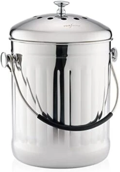 RED FACTOR Premium Compost Bin For Kitchen Countertop - Stainless Steel Food Waste Bucket With Innovative Dual Filter Technology - Includes Spare Filters (Matt Copper, 1.3 Gallon) -Brabantia Shop 31Q833HhdxL. AC