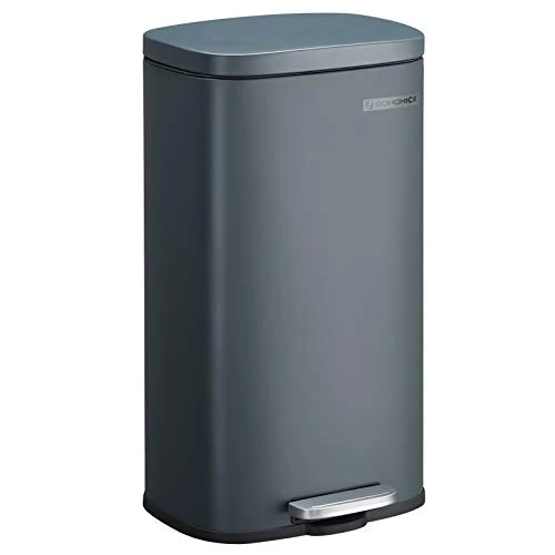 SONGMICS 13 Gallon Trash Can, Stainless Steel Kitchen Garbage Can, Recycling Or Waste Bin, Soft Close, Step-On Pedal, Removable Inner Bucket, Brown ULTB50BR 9 SONGMICS 13 Gallon Trash Can, Stainless Steel Kitchen Garbage Can, Recycling Or Waste Bin, Soft Close, Step-On Pedal, Removable Inner Bucket, Brown ULTB50BR - Image 9