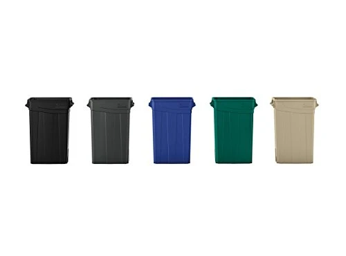Suncast Commercial Slim 23 Gallon Polypropylene Recycling Bin With Recycle Logo, Blue 4 Suncast Commercial Slim 23 Gallon Polypropylene Recycling Bin With Recycle Logo, Blue - Image 4