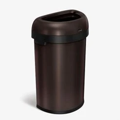 Simplehuman 50 Liter / 13.2 Gallon Slim Open Top Trash Can, Commercial Grade Heavy Gauge Brushed Stainless Steel -Brabantia Shop 31TXB4l3VL. AC
