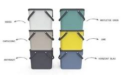 Rotho Albula Recycle Waste Bin With Lid L, Plastic (PP), Multicoloured, Blue/Anthracite, 2 X 25 Litres (2 X 40x23.5x34cm), 40 X 23.5 X 34 Cm -Brabantia Shop 31UAmdI7j1L