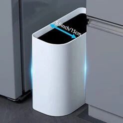 Trash Can For Bathroom 2.3 Gal Wastebasket Office Garbage Can Slim Rectangular Waste Bin For Kitchen Bedroom (White) -Brabantia Shop 31UGRHaN8cL