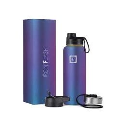 IRON °FLASK Sports Water Bottle - 40 Oz, 3 Lids (Spout Lid), Leak Proof, Vacuum Insulated Stainless Steel, Double Walled, Thermo Mug, Metal Canteen