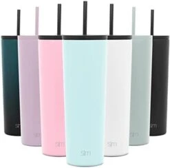 Simple Modern Insulated Tumbler With Lid And Straw | Iced Coffee Cup Reusable Stainless Steel Water Bottle Travel Mug | Gifts For Women Men Her Him | Classic Collection | 24oz | Ocean Geode -Brabantia Shop 31W6a6mnTEL. AC