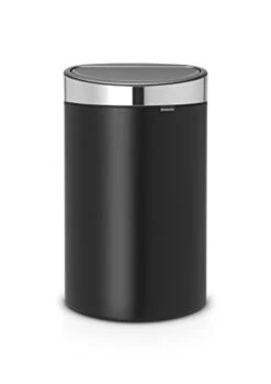 Brabantia 10.6 Gal Kitchen Touch Trash Can New (Brilliant Steel) Removable Lid, Soft-Touch Open, Garbage Can + Bags -Brabantia Shop 31WCmmojYL