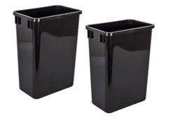 Hardware Resources Plastic Trash Can - Indoor Garbage Bin For Kitchen, Home, Office & Commercial Use - Large Waste Disposal Tub, CAN-35 Plastic Waste Container- 35-Quart (8.75-Gallon), Black, 2 PCS