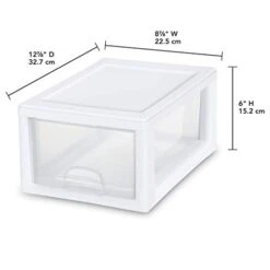 Sterilite 20518006 6 Quart/5.7 Liter Stacking Drawer, White Frame With Clear Drawer,(pack Of 6) -Brabantia Shop 31X9ADlmGYL