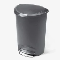 Simplehuman 50 Liter / 13 Gallon Semi-Round Kitchen Step Trash Can With Secure Slide Lock, Black Plastic -Brabantia Shop 31XDHK6BirL. AC