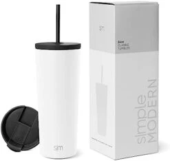 Simple Modern Insulated Tumbler With Lid And Straw | Iced Coffee Cup Reusable Stainless Steel Water Bottle Travel Mug | Gifts For Women Men Her Him | Classic Collection | 24oz | Ocean Geode -Brabantia Shop 31XJIbZRXbL. AC