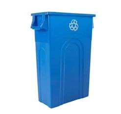 United Solutions Highboy Recycling Container, 23 Gallon, Space Saving Slim Profile And Easy Bag Removal For Indoor Or Outdoor Use, Recycle Blue (TI0033)