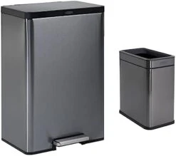 Rubbermaid Stainless Steel Metal Step-On Trash Can For Home And Kitchen, Charcoal, 12 Gallon, 2112520 -Brabantia Shop 31ZJzQMKc L. AC