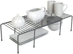 Smart Design Expandable Storage Rack - Scratch Resistant Feet - Metal Wire - Kitchen Counter, Bathroom Medicine Organizer, Dish, Plate Display Shelf, Sink Cabinet, Cupboard Riser - 16 X 32.5 - Black -Brabantia Shop 31beWTWZ4tL. AC