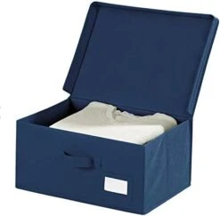 WENKO Storage Box Air L-Breathable Fleece, 44 X 19 X 33 Cm, Blue -Brabantia Shop 31by6uDOqNL. AC