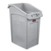 Rubbermaid Commercial Products 2026721 Slim Jim Under-Counter Trash Can With Venting Channels, 23 Gallon, Gray