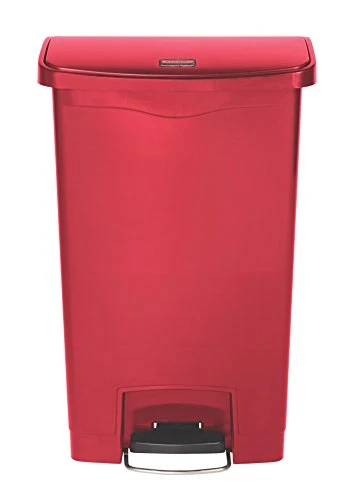 Rubbermaid Commercial Products - 1883566 Streamline Slim Step-On Plastic Trash Garbage Can, 13 Gallon, Red 2 Rubbermaid Commercial Products - 1883566 Streamline Slim Step-On Plastic Trash Garbage Can, 13 Gallon, Red - Image 2