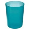 IDesign Finn Compact Round Plastic Trash Can For Bathroom, Bedroom, Home Office, Dorm, 7. 64" X 10", Teal