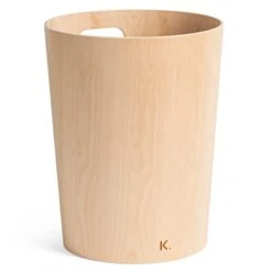 Kazai. Real Wood Waste Paper Bin Börje | Modern Wooden Paper Basket For Office, Kids' Room, Bedroom And More | 9 Liters | Birch -Brabantia Shop 31i4E6T5 7L