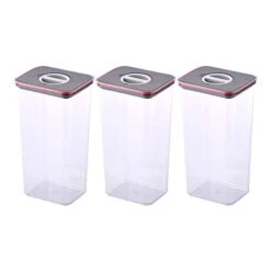 Neoflam Airtight Smart Seal Food Storage Container (Set Of 3, Rectangle) | Crystal Clear Body | Modular, Stackable, Nestable Design | Easy To Clean, BPA Free (3.6 L, 121.7 Oz)