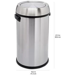 Amazon Basics Round Stainless Steel Trash Can With Swing Lid - 65 Liter -Brabantia Shop 31jgcQplyTL