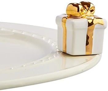 Nora Fleming Hand-Painted Mini: Golden Wishes (White Gift) A185 5 Nora Fleming Hand-Painted Mini: Golden Wishes (White Gift) A185 - Image 5