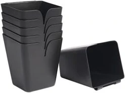 Hanging Cup Holder 6-Pack Little Hanging Bucket For Utility Rolling Cart Shelves Storage Basket For Kitchen Bathroom Desktop Small Organizer For Make UP Brush Pencil Tool (Black) -Brabantia Shop 31kfRTvZCL. AC