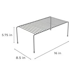 Smart Design Cabinet Storage Shelf Rack - Large (8.5 X 16 Inch) - Steel Metal Wire - Cupboard, Plate, Dish, Counter & Pantry Organizer Organization - Kitchen [Charcoal Gray] -Brabantia Shop 31lVDImpbIL