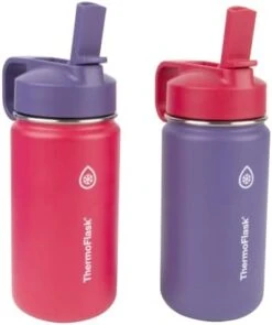 ThermoFlask Double Wall Vacuum Insulated Stainless Steel Kids Water Bottle With Straw Lid, 14 Ounce, 2-pack, Punch/Eggplant -Brabantia Shop 31msoQ5TTrL. AC