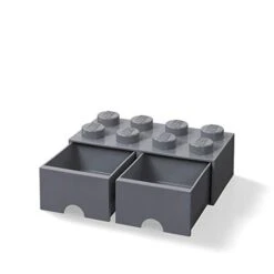 Room Copenhagen Lego Brick 8 Knobs, 2 Drawers, Stackable Storage Box, 9.4 L, Dark Stone Grey, One Size -Brabantia Shop 31nHTH6BH4L