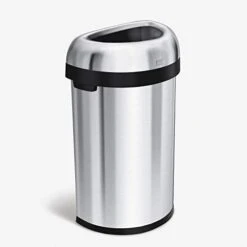 Simplehuman 50 Liter / 13.2 Gallon Slim Open Top Trash Can, Commercial Grade Heavy Gauge Brushed Stainless Steel -Brabantia Shop 31oaqAMjUaL. AC