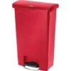 Rubbermaid Commercial Products - 1883566 Streamline Slim Step-On Plastic Trash Garbage Can, 13 Gallon, Red