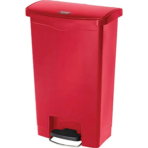 Rubbermaid Commercial Products - 1883566 Streamline Slim Step-On Plastic Trash Garbage Can, 13 Gallon, Red 1 Rubbermaid Commercial Products - 1883566 Streamline Slim Step-On Plastic Trash Garbage Can, 13 Gallon, Red