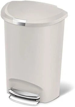 Simplehuman 50 Liter / 13 Gallon Semi-Round Kitchen Step Trash Can With Secure Slide Lock, Black Plastic -Brabantia Shop 31oj FZ9YqL. AC
