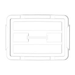 Cetomo 35L*4 Plastic Storage Box, Tote Box,Organizing Container With Durable Lid And Secure Latching Buckles, Stackable And Nestable, 4Pack, Blue With Buckle -Brabantia Shop 31ouzraK66L