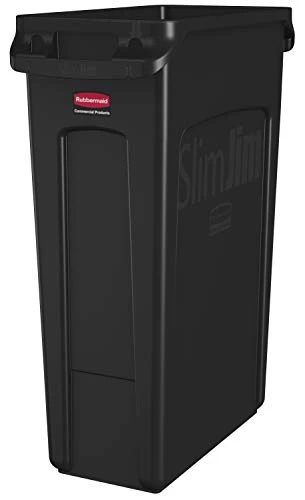 Rubbermaid Commercial Products Slim Jim Plastic Rectangular Recycling Bin With Venting Channels, 23 Gallon, Blue Recycling (FG354007BLUE) 7 Rubbermaid Commercial Products Slim Jim Plastic Rectangular Recycling Bin With Venting Channels, 23 Gallon, Blue Recycling (FG354007BLUE) - Image 7