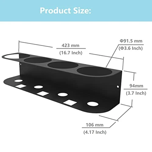 HQYing Steel Spray Bottle Holder, Storage Rack For Garage And Home, Craft Workspace Paint Bottle, Easy Install Wall Mount With Hardware (4 Bottles) 3 HQYing Steel Spray Bottle Holder, Storage Rack For Garage And Home, Craft Workspace Paint Bottle, Easy Install Wall Mount With Hardware (4 Bottles) - Image 3