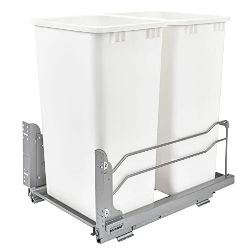 Rev-A-Shelf 53WC-2150SCDM-217 Double 50 Quart Undermount Kitchen Cabinet Pullout Waste Container Trash Bins With Soft Close, Silver 10 Rev-A-Shelf 53WC-2150SCDM-217 Double 50 Quart Undermount Kitchen Cabinet Pullout Waste Container Trash Bins With Soft Close, Silver - Image 10