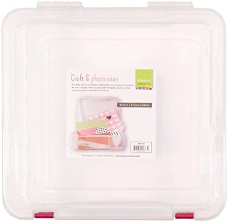 Vaessen Creative Transparent Carry Case With Lid And 16 Colourful Containers, For Cutting Dies, Photos And Other Craft Supplies, 37,50 X 30 X 13 Cm, 5 X 30 X 13 Cm 8 Vaessen Creative Transparent Carry Case With Lid And 16 Colourful Containers, For Cutting Dies, Photos And Other Craft Supplies, 37,50 X 30 X 13 Cm, 5 X 30 X 13 Cm - Image 8