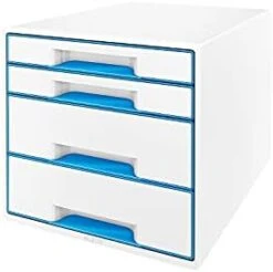 Leitz 52142036 A4"Wow" Cube 5 Drawers Filling Unit - White/Blue -Brabantia Shop 31rIjXrI8fS. AC