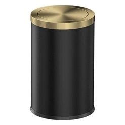 LEASYLIFE Stainless Steel Trash Can,Bathroom Trash Can With Lid，Small Trash Can With Flipping Lid, 2.4gallon,Garbage Cans For Kitchen，Living Room. Metallic Gold (Singer) -Brabantia Shop 31rogQk5WlL