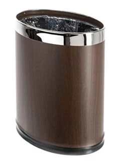 Brelso 'Invisi-Overlap' Metal Trash Can, Open Top Small Office Wastebasket, Oval Shape (Black) -Brabantia Shop 31rsbs NfL