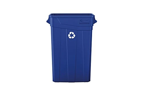 Suncast Commercial Slim 23 Gallon Polypropylene Recycling Bin With Recycle Logo, Blue 1 Suncast Commercial Slim 23 Gallon Polypropylene Recycling Bin With Recycle Logo, Blue