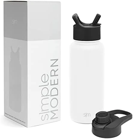 Simple Modern Water Bottle With Straw And Chug Lid Vacuum Insulated Stainless Steel Metal Thermos Bottles | Reusable Leak Proof BPA-Free Flask For Sports, Gym | Summit Collection | 32oz, Winter White 8 Simple Modern Water Bottle With Straw And Chug Lid Vacuum Insulated Stainless Steel Metal Thermos Bottles | Reusable Leak Proof BPA-Free Flask For Sports, Gym | Summit Collection | 32oz, Winter White - Image 8