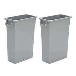 AmazonCommercial 23 Gallon Rectangular Commercial Slim Trash Can, 1 Pack, Black -Brabantia Shop 31tT9BRQsL