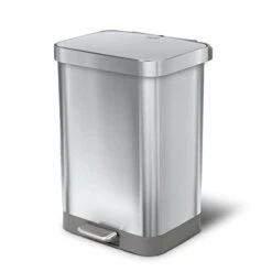 Glad Stainless Steel Step Trash Can With Clorox Odor Protection | Large Metal Kitchen Garbage Bin With Soft Close Lid, Foot Pedal And Waste Bag Roll Holder, 13 Gallon, All Stainless -Brabantia Shop 31u7ADyWpyL 1