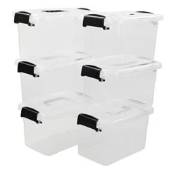 DynkoNA 6 Packs 6 Quart Clear Boxes, Plastic Small Storage Boxes With Lids 13 DynkoNA 6 Packs 6 Quart Clear Boxes, Plastic Small Storage Boxes With Lids -Brabantia Shop 31vJ0cqqUgL