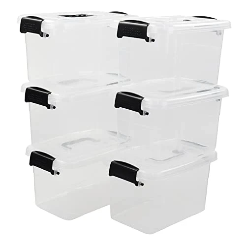 DynkoNA 6 Packs 6 Quart Clear Boxes, Plastic Small Storage Boxes With Lids 6 DynkoNA 6 Packs 6 Quart Clear Boxes, Plastic Small Storage Boxes With Lids - Image 6