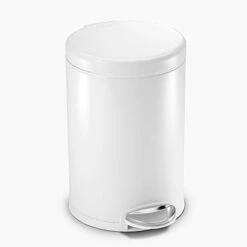 Simplehuman 4.5 Liter / 1.2 Gallon Round Bathroom Step Trash Can, Brushed Stainless Steel -Brabantia Shop 31w9wbInjTL