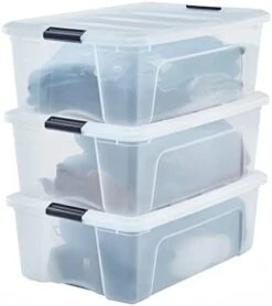 IRIS OHYAMA, Plastic Storage Boxes With Lid And Closing Clips, 5L, Set Of 3, Integrated Handles, Stackable, BPA Free, Bedroom, Office, Living Room, DDNTB-5, Clear 20 IRIS OHYAMA, Plastic Storage Boxes With Lid And Closing Clips, 5L, Set Of 3, Integrated Handles, Stackable, BPA Free, Bedroom, Office, Living Room, DDNTB-5, Clear -Brabantia Shop 31zq6i6UyFL. AC